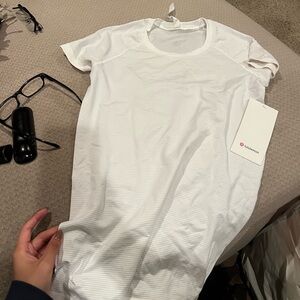 Lululemon Athletica White Striped Top